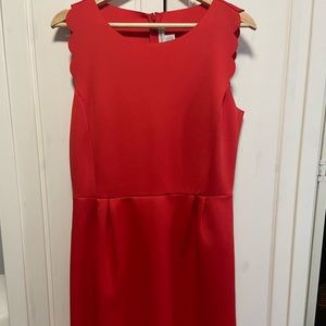 Scalloped red dress
